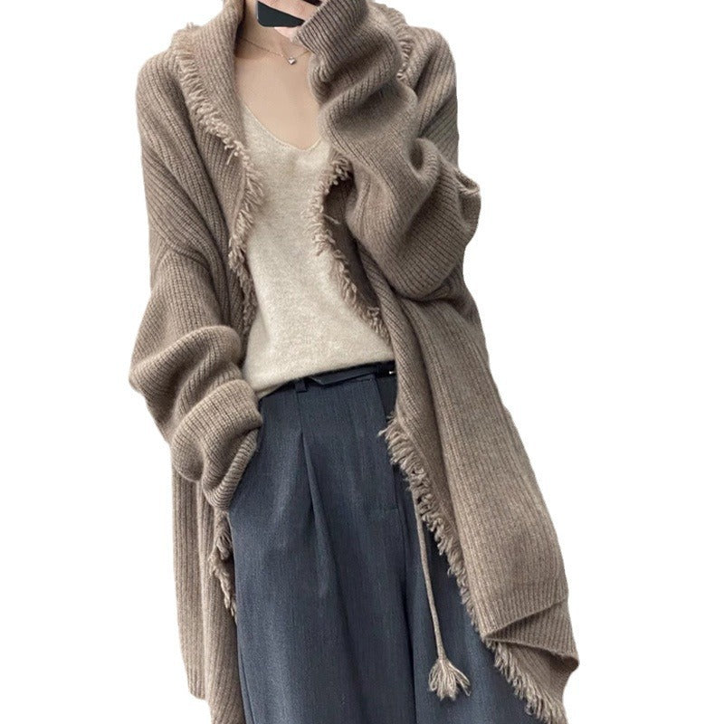 Non-collision Model Lazy And Loose Mid-length Sweater