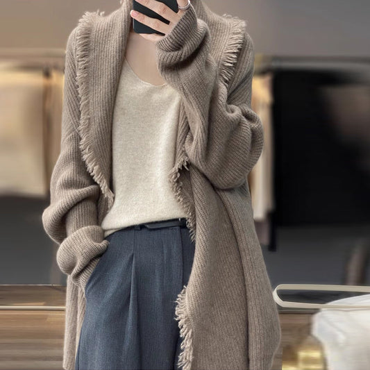 Non-collision Model Lazy And Loose Mid-length Sweater