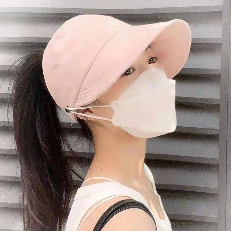 Big Brim Hanging Mask Spring And Summer Sun Hat