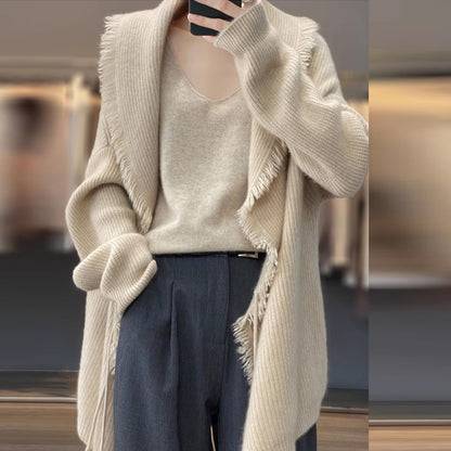 Non-collision Model Lazy And Loose Mid-length Sweater